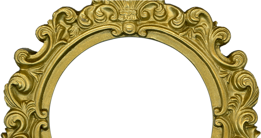 Golden Round Frame Png (900x472), Png Download