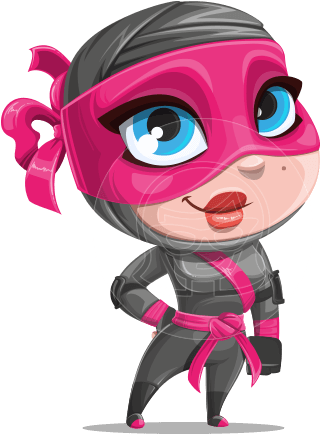 Hiroka The Cute Ninja Girl - Girl Ninja Cartoon Show (418x464), Png Download