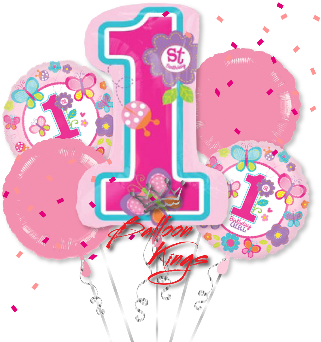 1st Birthday Sweet Girl Bouquet Balloon Kings - 1 Jaar Minnie Mouse (1280x1280), Png Download