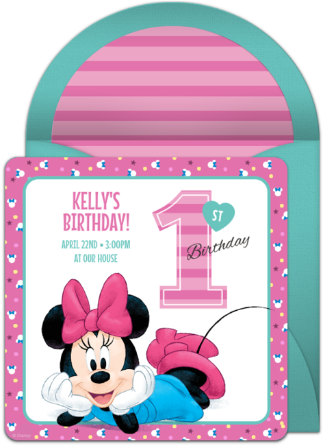 Minnie Mouse 1st Online Invitation - Minnie Mouse A4 Spiral Sketch Book (650x650), Png Download