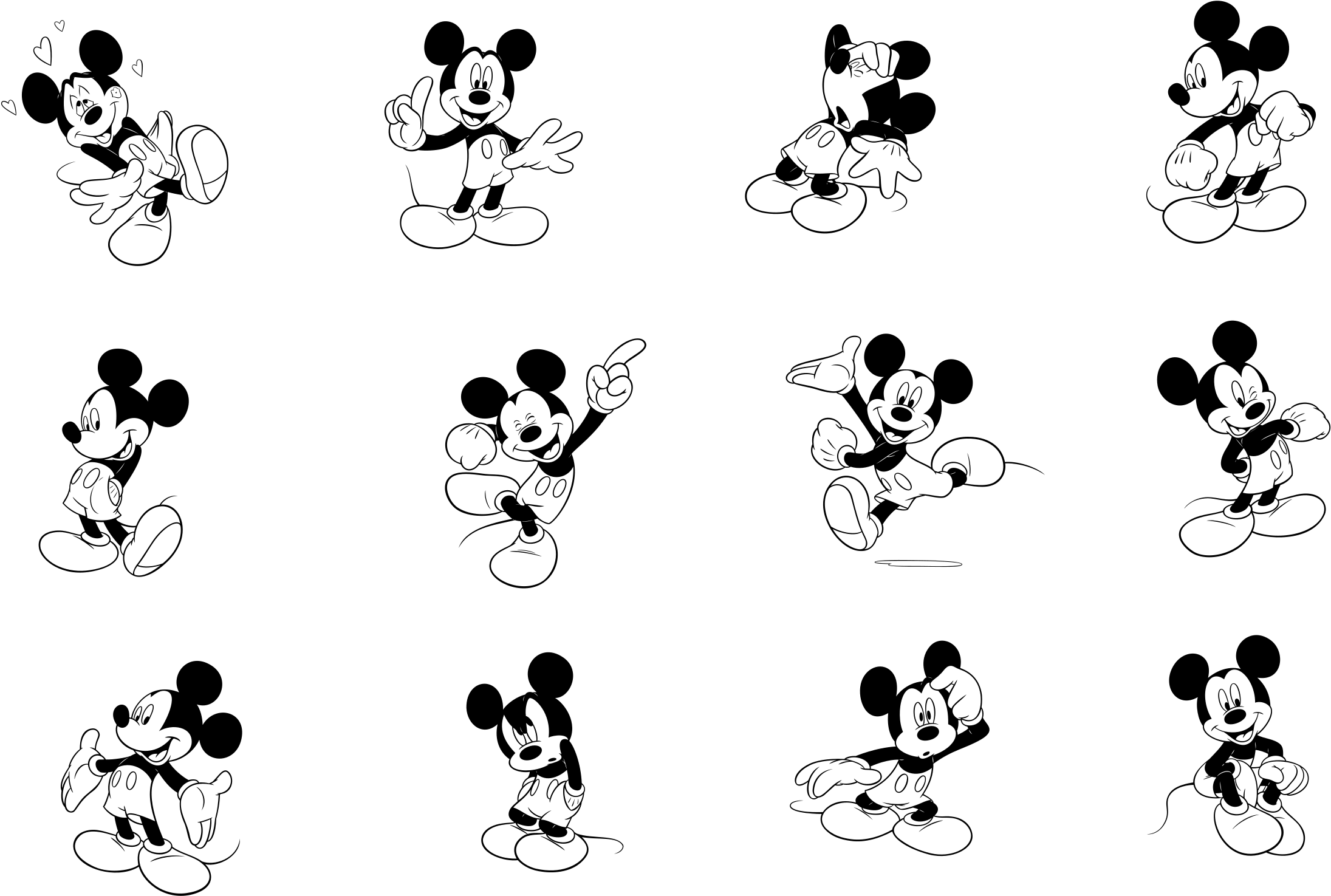 Mickey Mouse Logo Png Transparent - Vector Mickey Mouse Hands (2400x2400), Png Download