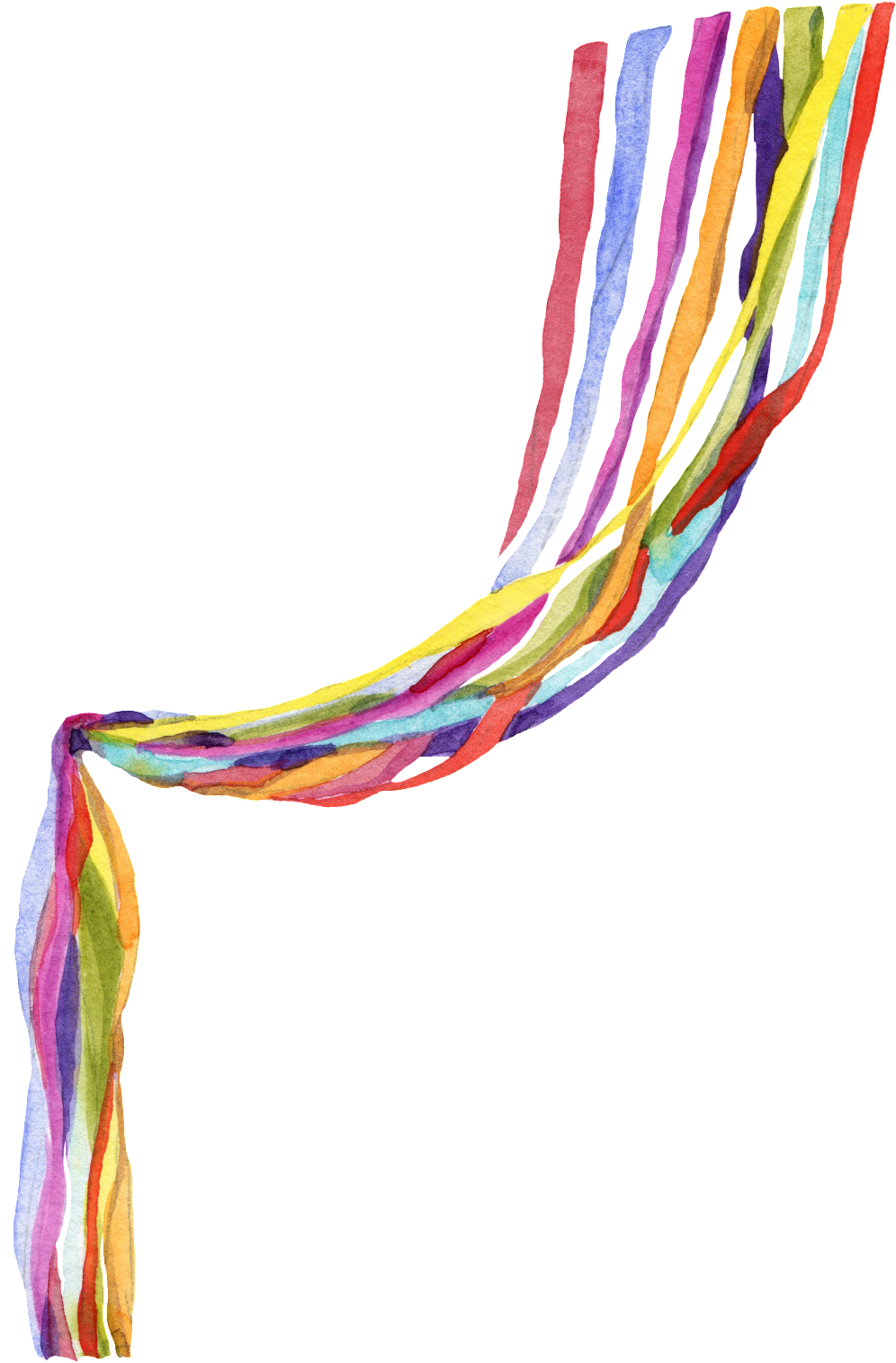 This Graphics Is Hand Painted Colorful Ribbon Png Transparent - Ribbon (1024x1588), Png Download