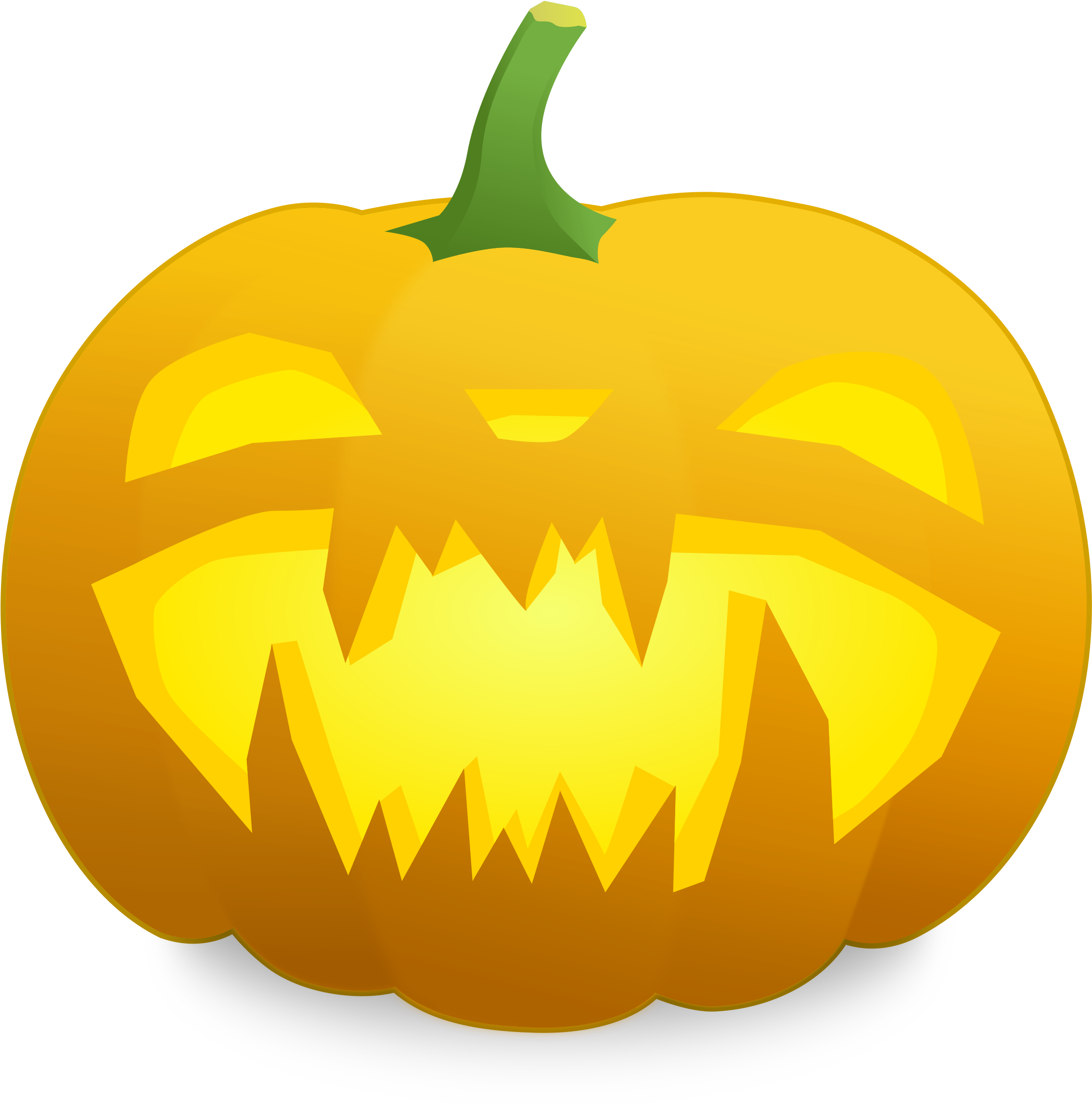 Scary Jack O Lantern Png - Ariel Design Halloween Heat Transfar Pumpkin Iron-on (2400x2400), Png Download