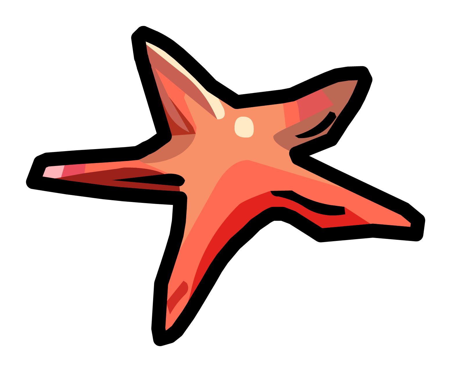 Starfish Pin - Png - Starfish Png (1552x1280), Png Download