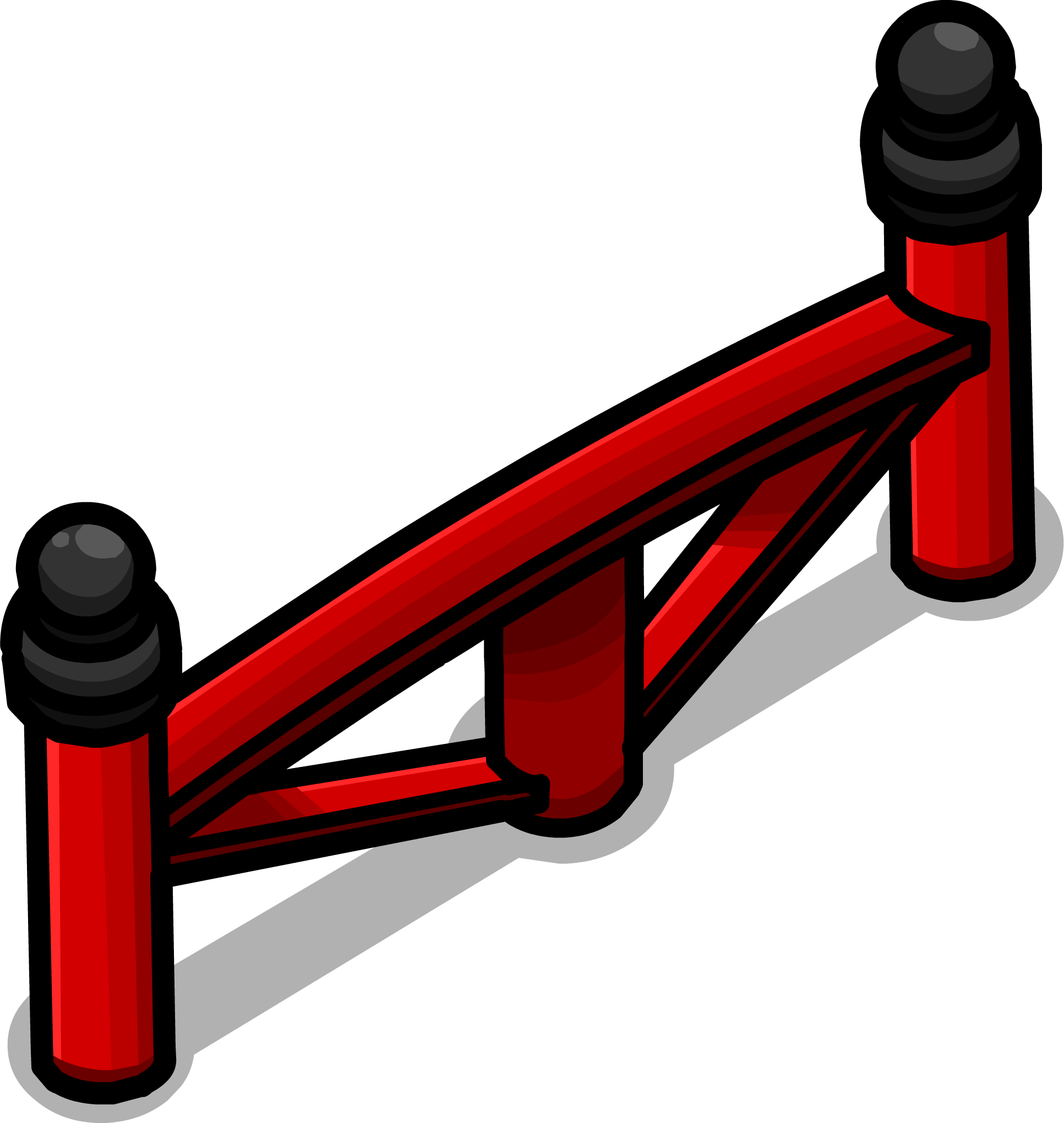 Red Bridge Railing Sprite 003 - Bridge (1933x2041), Png Download