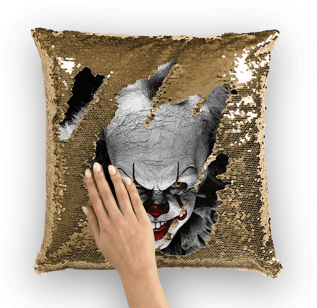 "pennywise Face ﻿sequin Cushion Cover\ - Cushion (1024x1024), Png Download