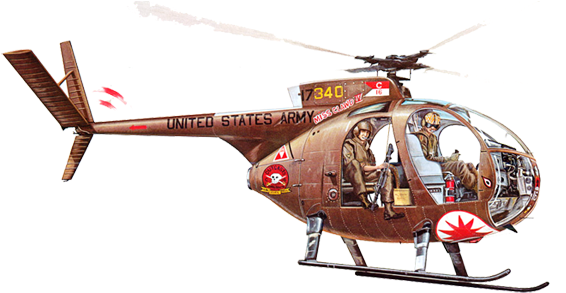 Oh-6 Light Attack Helicopter - Little Bird Вертолет (600x292), Png Download