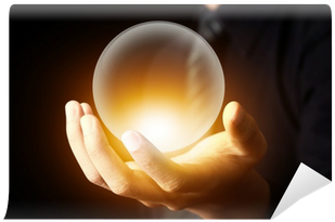 Businessman Hand Holding A Crystal Ball Wall Mural - Psychic Abilities: We All Have (400x400), Png Download