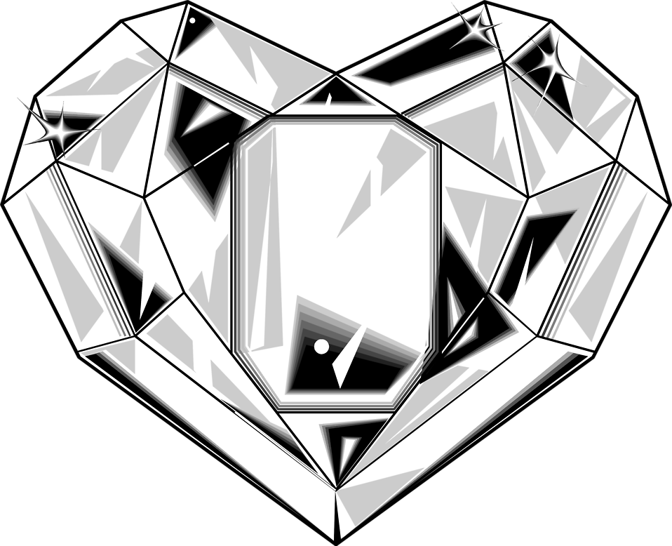 Crystal Clipart Diamond Shape - Heart Shaped Diamond (958x778), Png Download