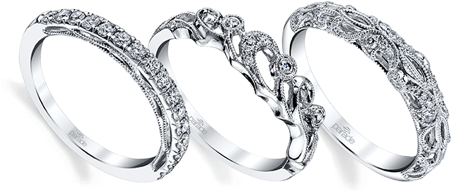 Parade Designs Wedding Rings - Brilliance.com Meandering Scroll Matching Diamond Wedding (670x280), Png Download