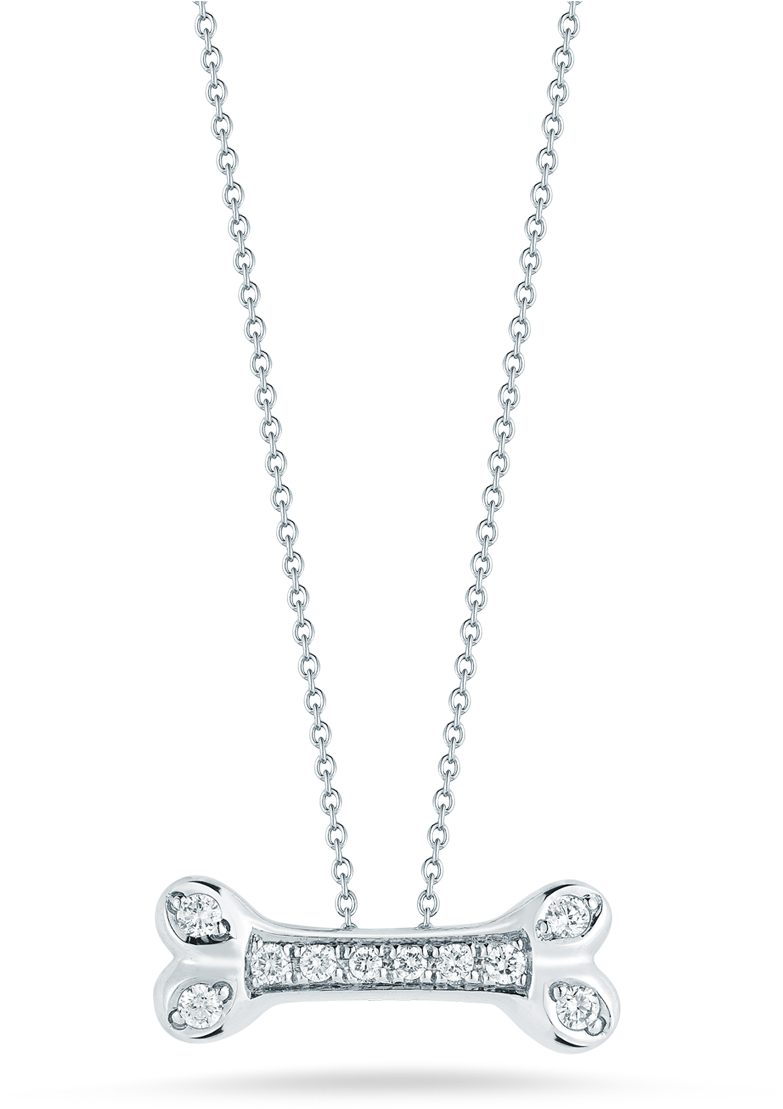 Roberto Coin Tiny Treasures 18k White Gold Dogbone - Pendant (1600x1600), Png Download