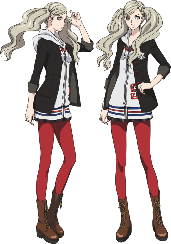 Concept Art For Ann Takamaki And Morgana In Persona - Persona 5 The Animation Characters (700x850), Png Download