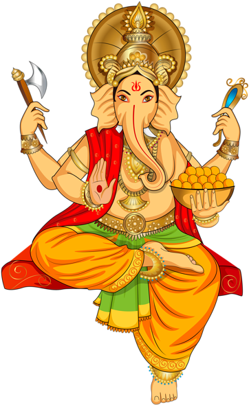 Ganesha Png Transparent Clip Art Image - Ganesh Clip Art Png (370x600), Png Download