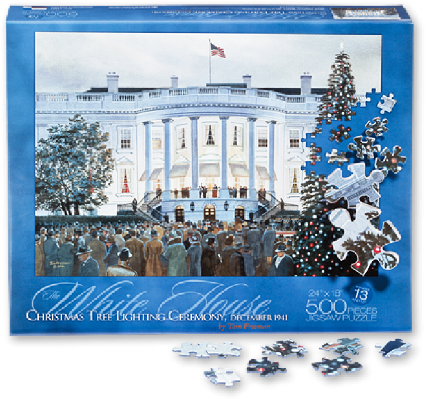 White House Christmas Tree Lighting 1941 Puzzle - White House Christmas Tree Lighting Ceremony, December (700x700), Png Download
