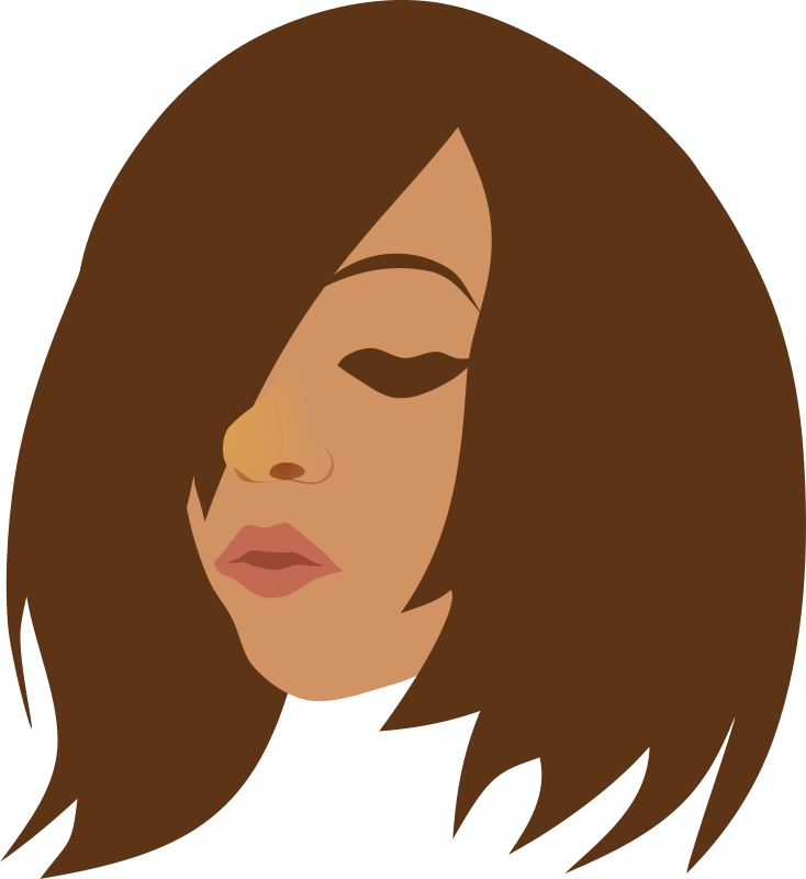 Beauty, Brunette, Face, Girl, Head, Woman - Girl With No Face Long Brown Hair (587x640), Png Download