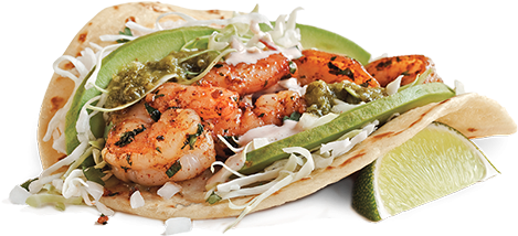 Seared Shrimp Taco - Rubios Shrimp Taco (480x440), Png Download