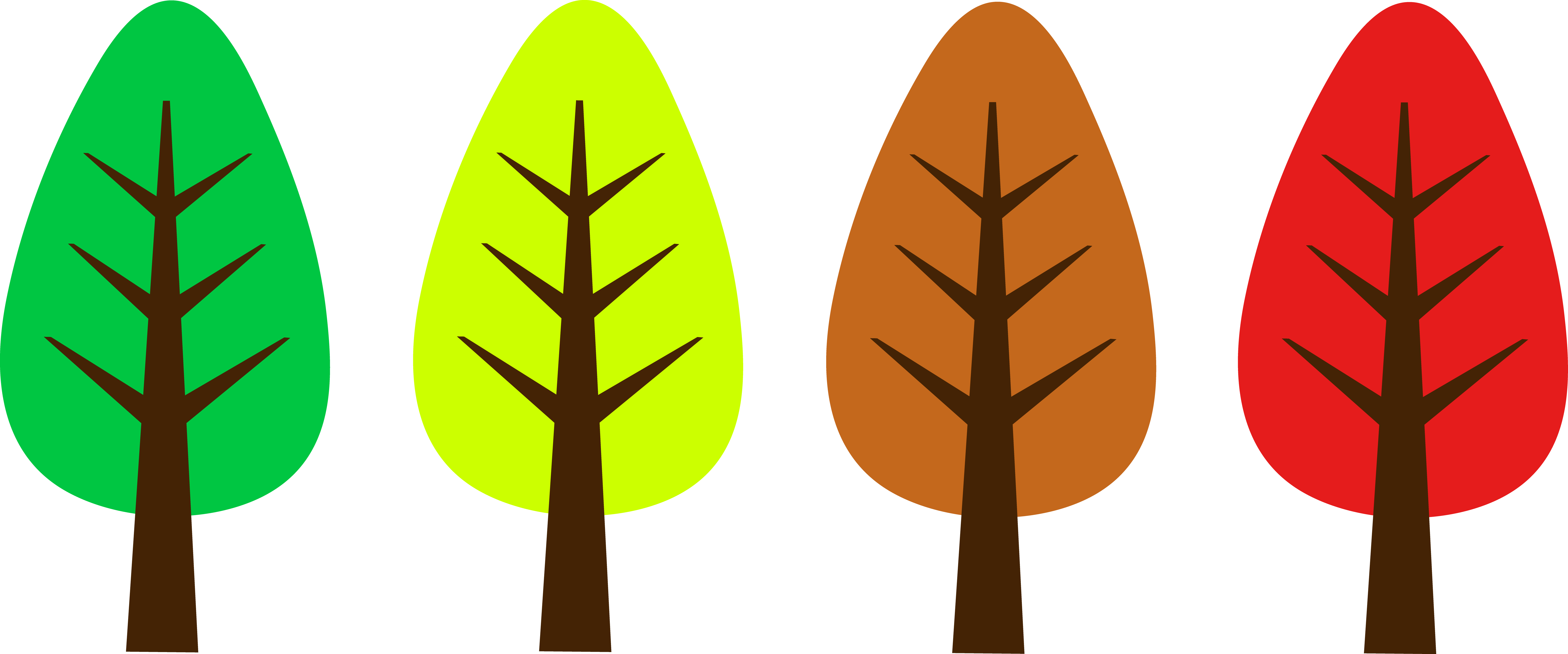 Cute Trees Cliparts - Cute Fall Tree Clipart (8102x3378), Png Download