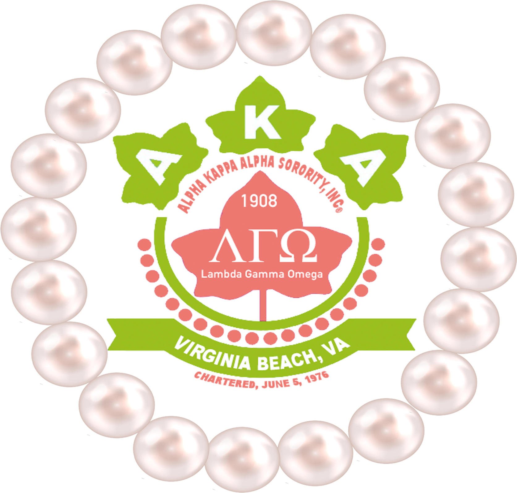 Aka Hbcu Week Lambda Gamma Omega Chapter Png Aka Pearls - Bracelet (1828x1722), Png Download