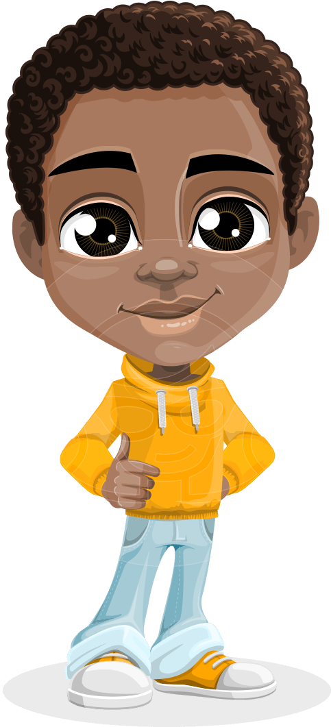 Jorell The Playful African American Boy - African American Boy Cartoon (957x1060), Png Download