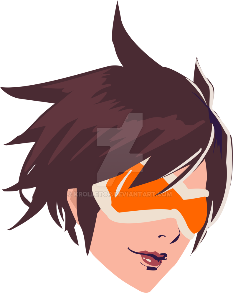 Picture Black And White Tracer By Krolletop On Deviantart - Tracer Fanart Simple (1024x1024), Png Download