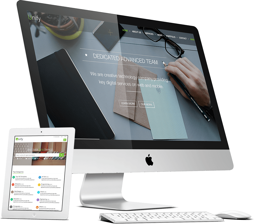 Imac2 - Imac Ipad Mockup Png (1030x903), Png Download