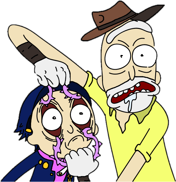 Joseph And Jotaro Also Work As Rick And Morty - Rick E Morty Jojo (682x614), Png Download
