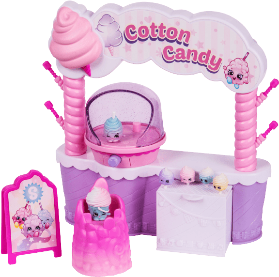 Shopkins Season 7 Cotton Candy Playset - Shopkins Cotton Candy Stand (600x600), Png Download
