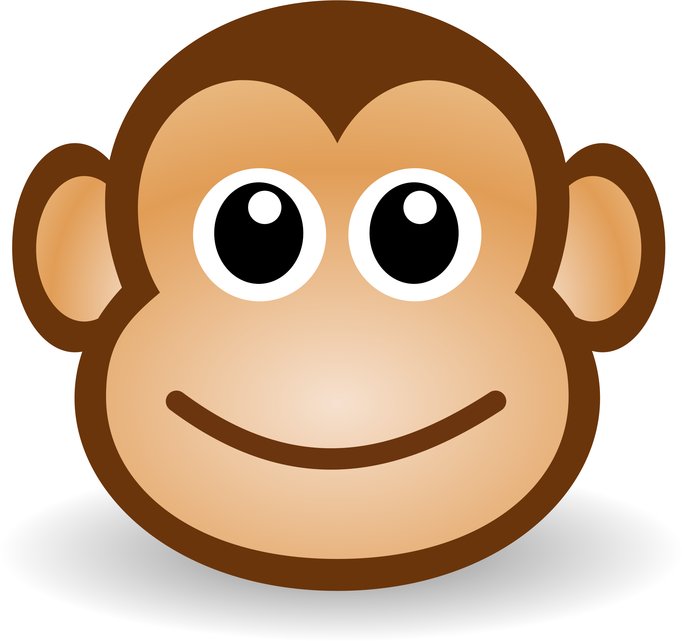 Cute Cartoon Monkey Face (800x762), Png Download