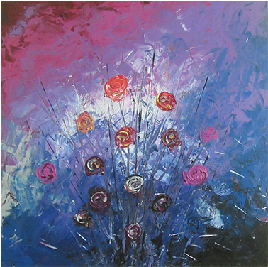 Roses - Modern Art (500x375), Png Download