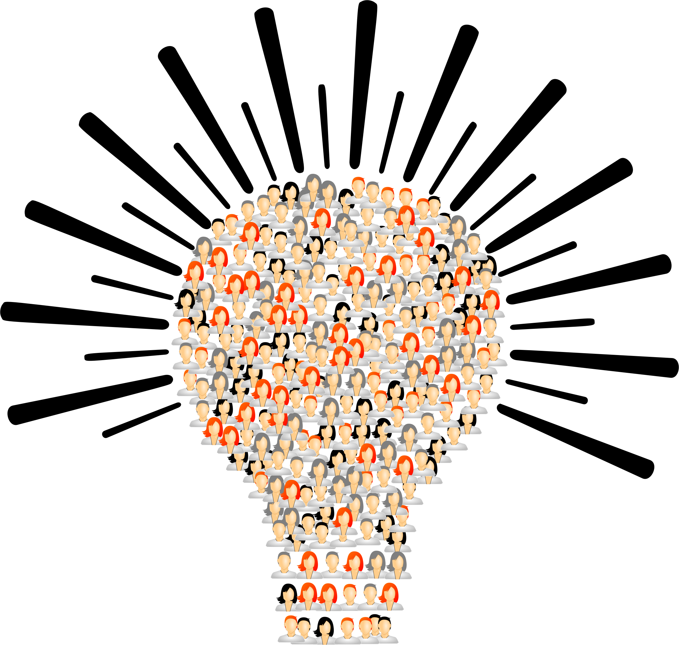 Big Image - Light Bulbs With People (2256x2142), Png Download