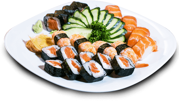 Prato Sushi Png - Prato De Comida Japonesa Png (634x357), Png Download