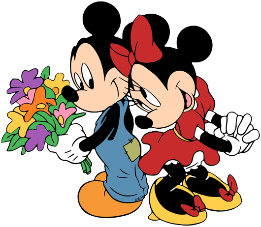 Mickey & Minnie Mouse Clip Art 3 - Mickey Minnie Mouse Flowers (530x462), Png Download