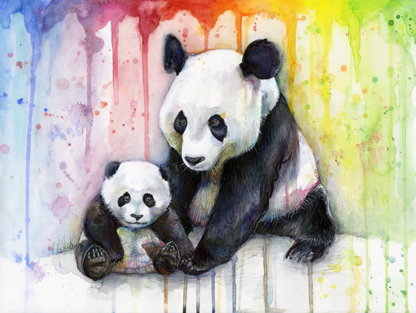Click And Drag To Re-position The Image, If Desired - Painting Of A Panda (600x451), Png Download