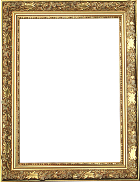 Gold Frame - Square Picture Frame Png (462x600), Png Download