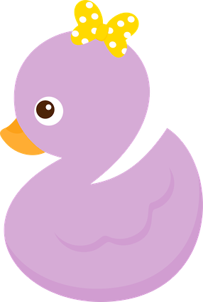 Duck Clipart Baby Swan - Girl Rubber Duck Clip Art (286x424), Png Download