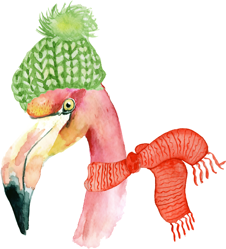 Hand-painted Cartoon Flamingo Png Transparent - Flamingo Journal: Watercolor Flamingo Illustrations (1024x1074), Png Download