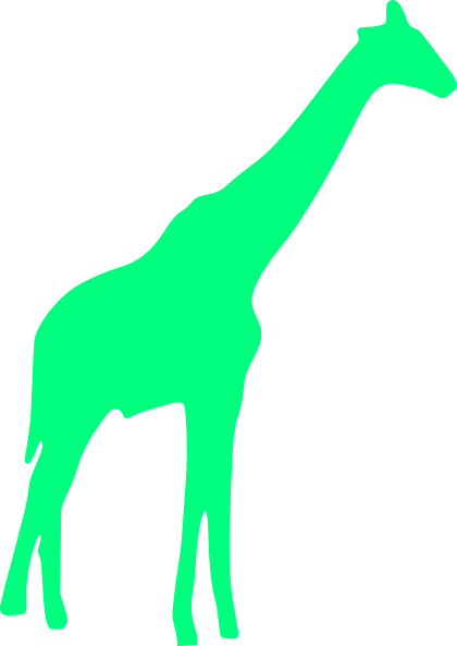 Giraffe Clipart Profile - Green Giraffe Clipart (420x593), Png Download