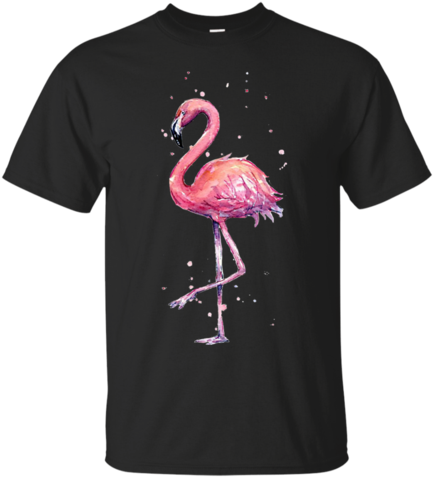 Flamingo Watercolor T-shirt - T-shirt (480x480), Png Download