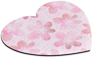 Watercolor Flower Pattern Heart-shaped Mousepad - Heart (500x500), Png Download