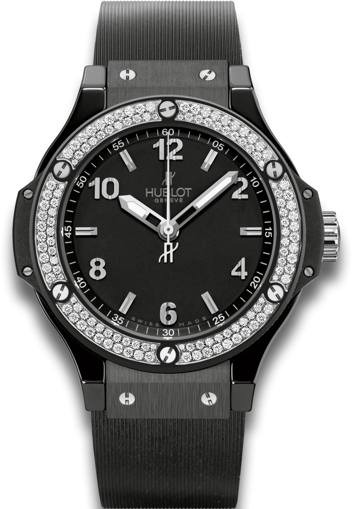 Big Bang Black Magic - Hublot Women's Black Watch (1000x1000), Png Download
