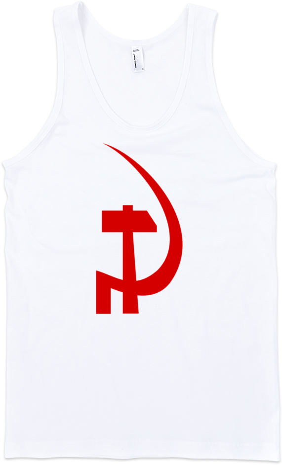 Hammer And Sickle Fine Jersey Tank Top Unisex - Girl Shirt Transparent Background (1000x1000), Png Download