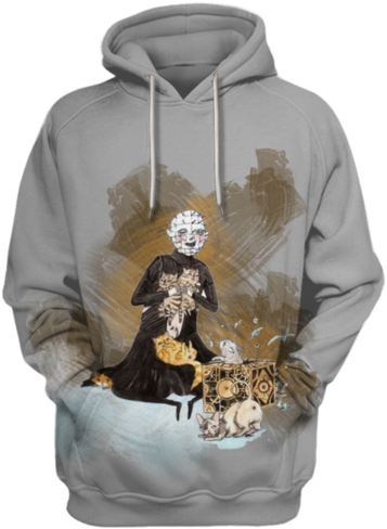 3d Jason Voorhees With Cat Tshirt - Hoodie (500x500), Png Download