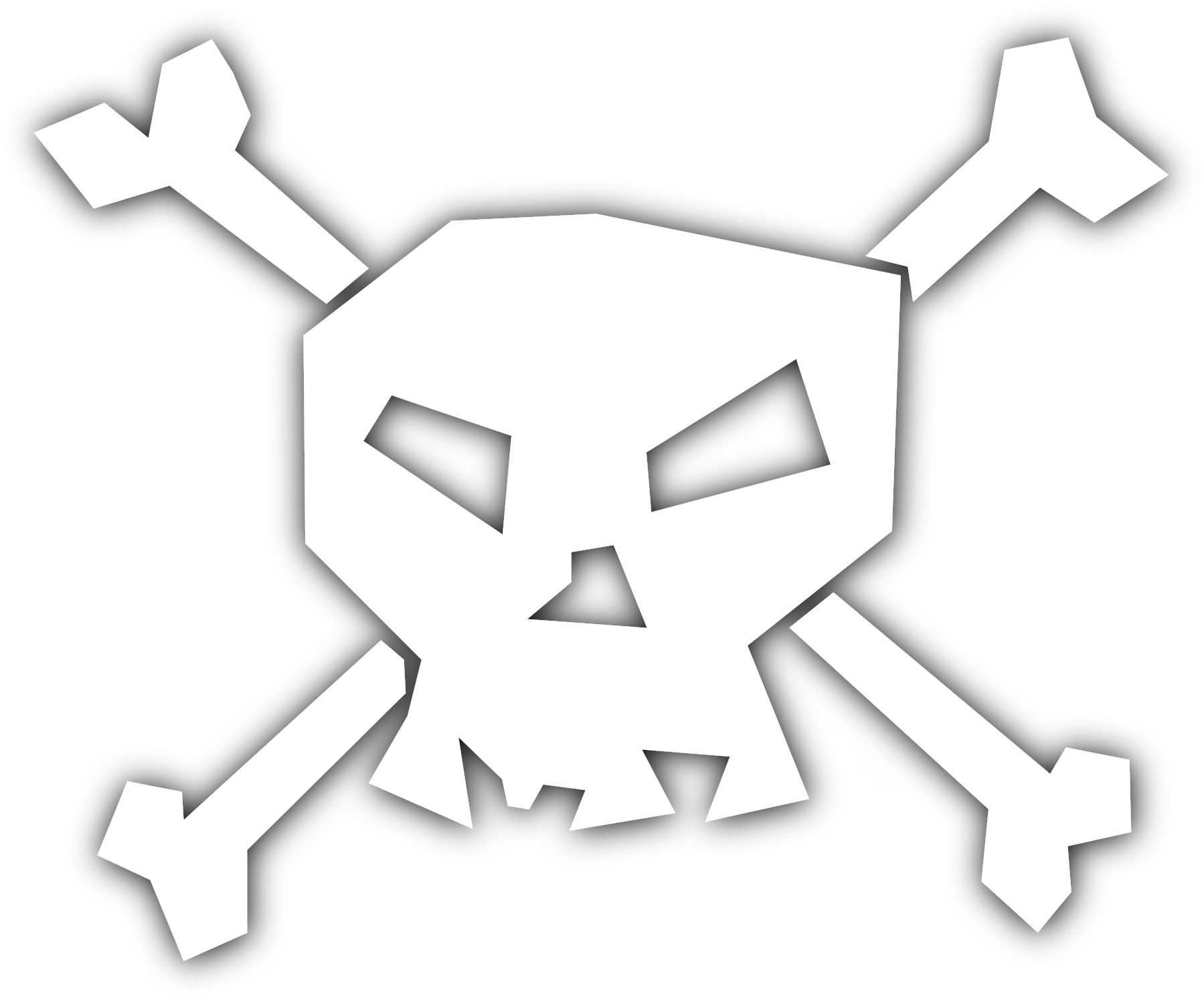 Clipart - White Skull Png (2400x1654), Png Download