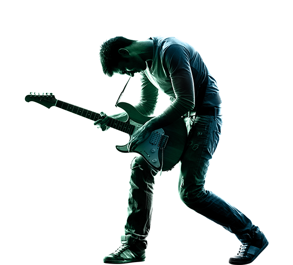 Silhouette Rocker Guitar (600x788), Png Download
