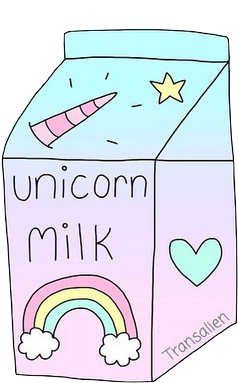 Unicorn, Milk, And Rainbow Image - Юникорн Милк (433x419), Png Download