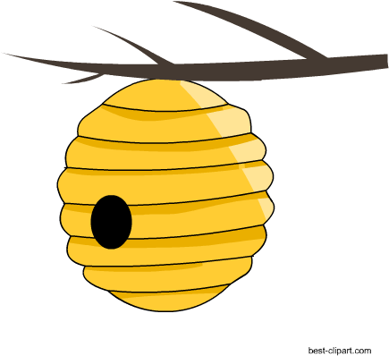 Free Beehive Clip Art - Beehive Clip Art (450x450), Png Download