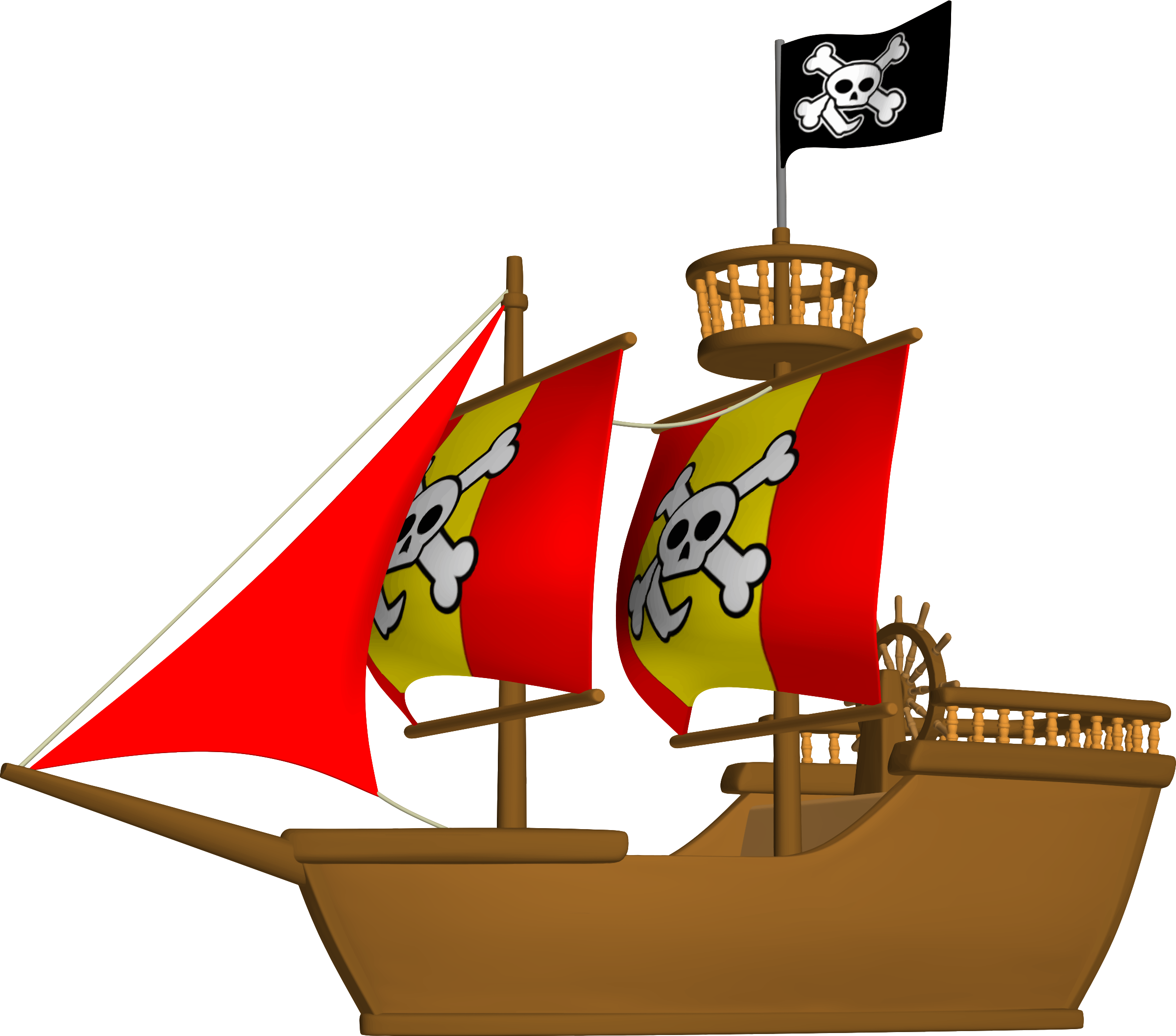 This Free Icons Png Design Of Pirate Ship 3 (2400x2113), Png Download
