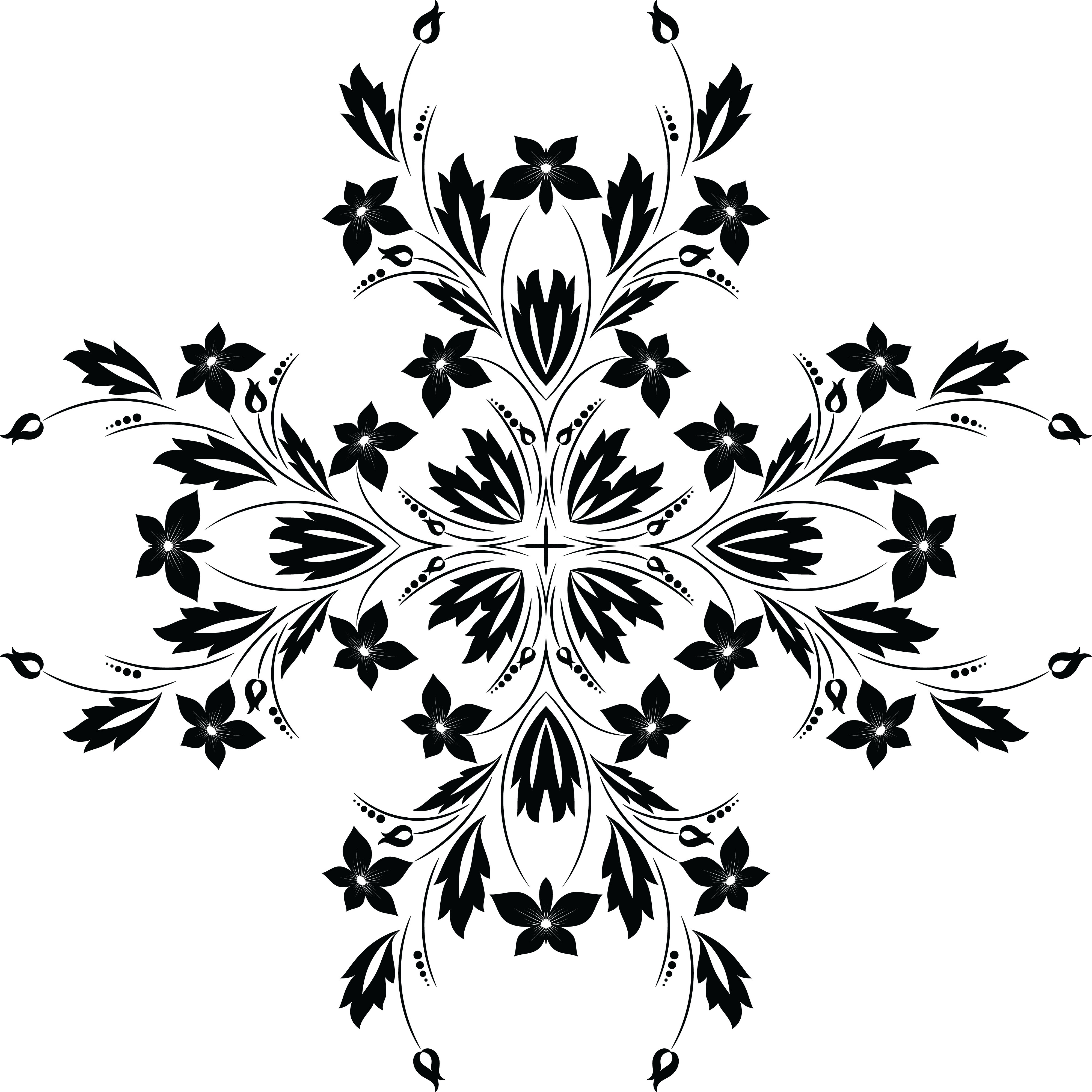 , , - Flower Vines Png Black And White (4000x4000), Png Download