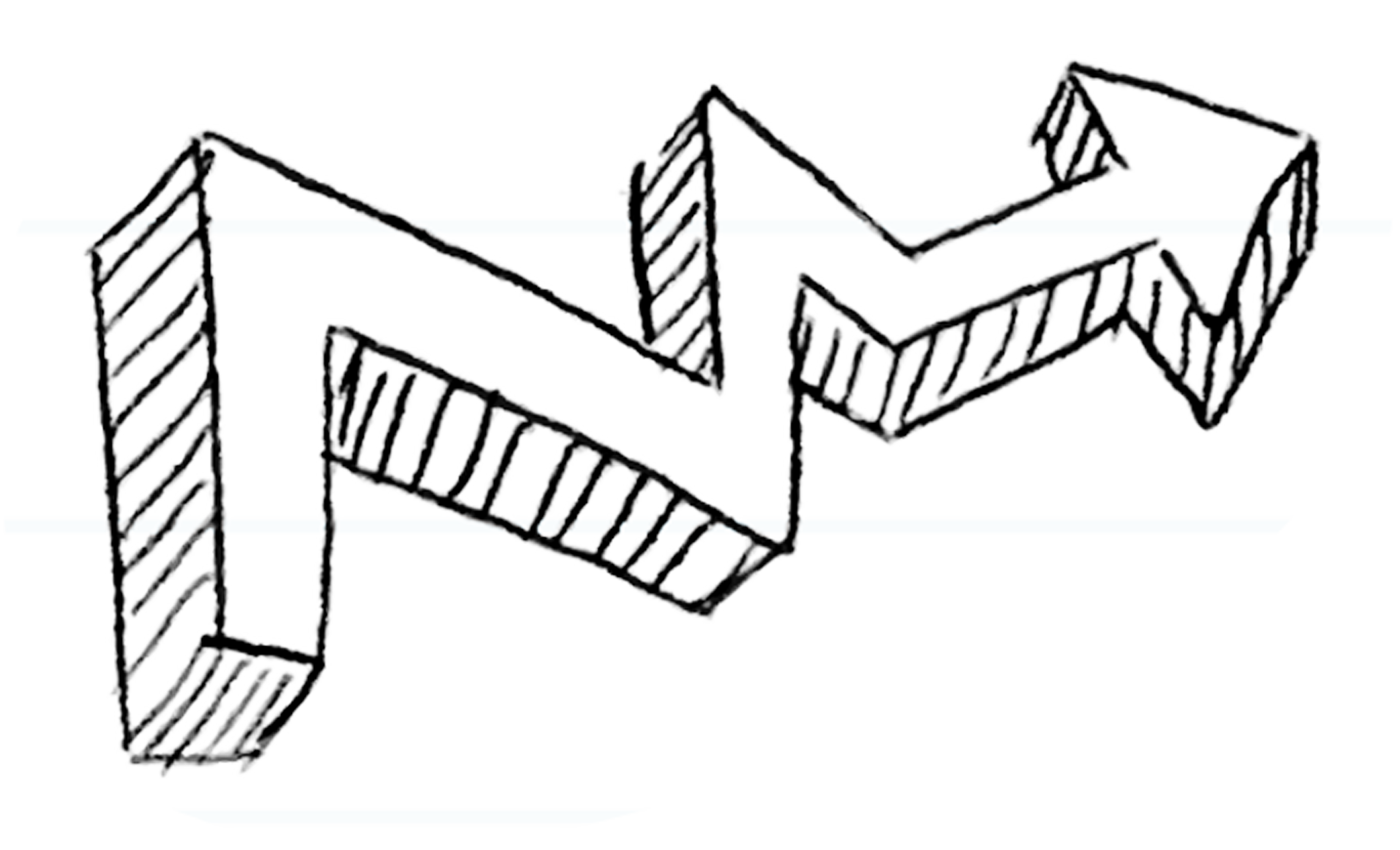 Arrow Polygonal Chain Hand Painted Handpainted Transprent - Роспись Граффити (3055x1854), Png Download