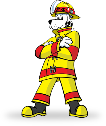 Sparky School House - Sparky Fire Safety (358x426), Png Download